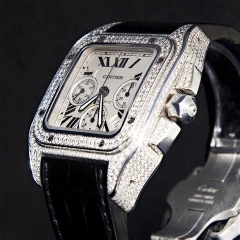 cartier santos 100 xl diamond replica uk|cartier santos 100 diamond price.